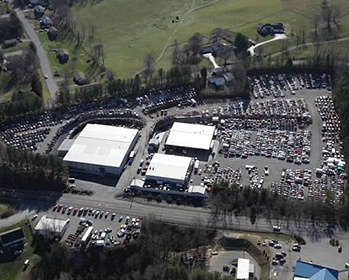 Aerial view of Bill's Used Auto Parts
